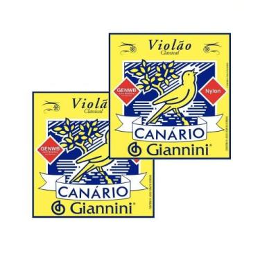 Imagem de Kit com 2 jogos Encordoamento Giannini para violão Canário Náilon GENW