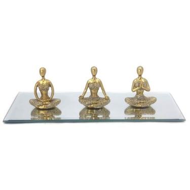 Imagem de Kit decoração Yoga com base em espelho meditação ioga conjunto decorat