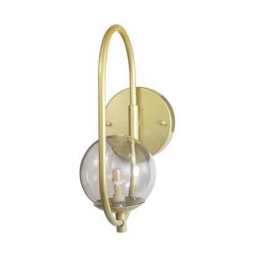 Imagem de Arandela ONLINE  DOURADO Globo de Vidro FUME + LED 5W  - Trybo 