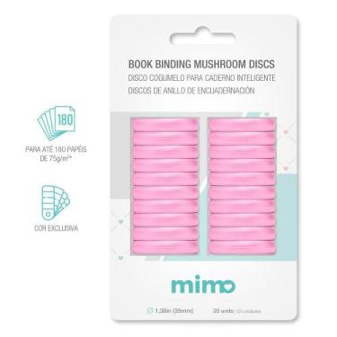Imagem de Disco Cogumelo para Caderno Inteligente Rosa Chiclete 35mm Mimo 20 Uni