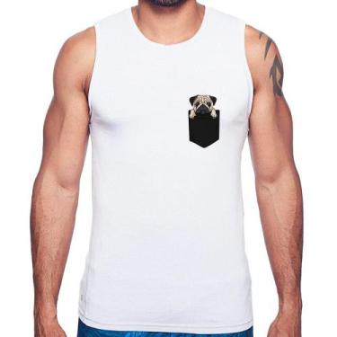 Imagem de Regata PUG de Bolso - Foca na Moda, Branco, GGG