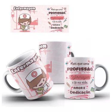 Imagem de Caneca de Cerâmica Personalizada Profissão Enfermagem - Mercado Fan Ho