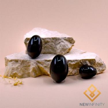 Imagem de Ovo de Obsidiana Negra Yoni Egg 100% Cristal Natural Pedra Polida - Ne