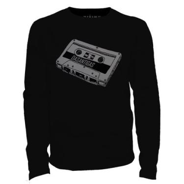 Imagem de Camiseta manga longa - Fita K7. - DASANTIGAS, Preto, Preto, P