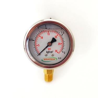 Imagem de Manômetro vertical-diam.63mm (2. 1/2 ) com escala de 0-2 KGF/CM2 x 30 