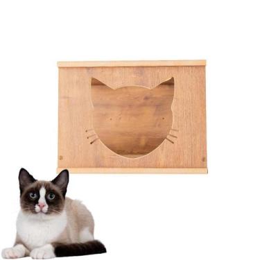 Imagem de Nicho Para Gato Padrão de Parede Frente Cara de Gato 1pç LAMINADO - BT