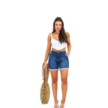 Imagem de Shorts meia coxa moletom jeans - LOOK GRILS, 46