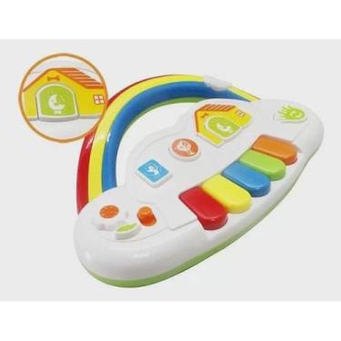 Imagem de Brinquedo Teclado Infantil Piano Som Educativo Luz Arco Íris . - toys 