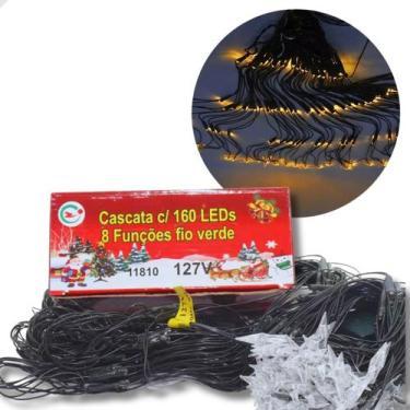 Imagem de Pisca Pisca Cortina com 160 Leds em Forma de Estrela Warm Fio Verde, 6