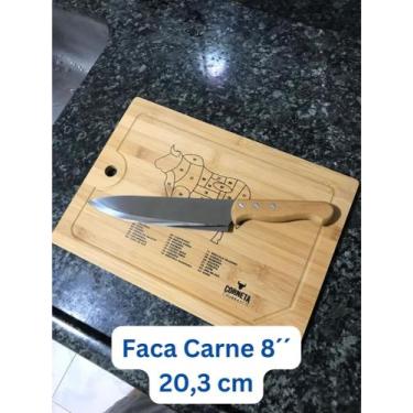 Imagem de Conjunto Premium para Churrasco Tábua e Faca Aço Inox Cozinha Mestre C