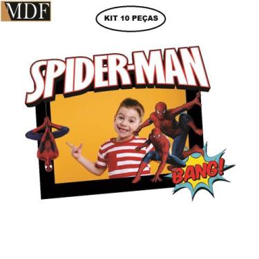 Imagem de Porta Retrato Infantil 3d Garoto Aranha Fotos 10x15 Kit 10 Un. Anivers
