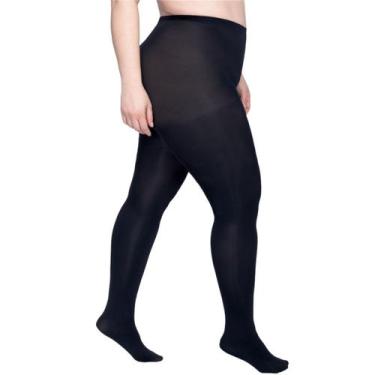 Imagem de Meia Calça Fio 80 Opaca Preta Plus Size Feminina Lupo Loba Clássica Co