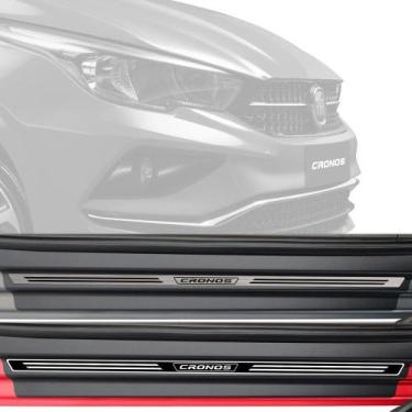 Imagem de Soleira Resinada Premium Fiat Cronos 2018 19 20 21 8 Peças - NP Adesiv
