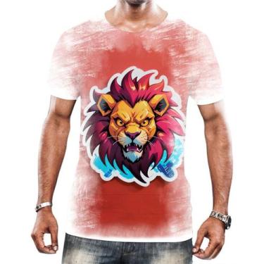 Imagem de Camisa Camiseta Tshirt Animais Cyberpunk Leão Rei da Selva 1 - Enjoy S