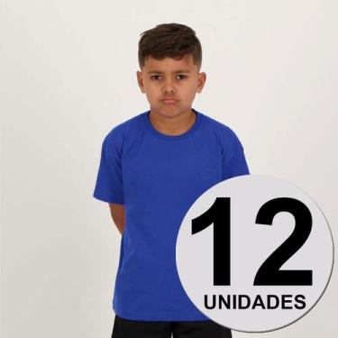 Imagem de Kit 12 Camisetas Dras Basica Juvenil Royal - Fruit Of The Loom, 8 ANOS