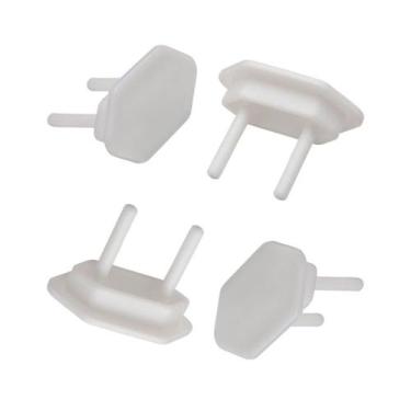 Imagem de Kit 4 Protetor De Tomada Criança Bêbe Anti Choque Branco - Geral
