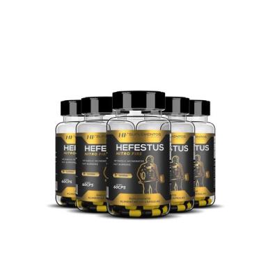 Imagem de 5x HEFESTUS NITRO FIRE FAT BURNING 60CAPS HF SUPLEMENTOS - HF SUPLEMEN