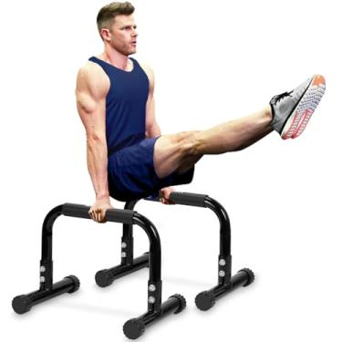 Imagem de TABEKE barra push up, barras paralelas antiderrapantes de 12 polegadas de altura e barras de imersão com alças de espuma, equipamento de calistenia resistente e sem oscilação para parada de