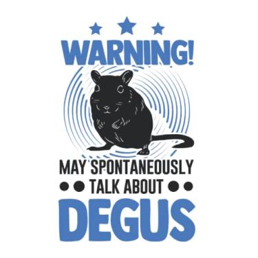 Imagem de Degu Notizbuch: Warning May spontaneously talk about Degus / 6x9 Zoll / 120 karierte Seiten