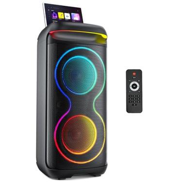 Imagem de JYX Caixa de Som Grande para Adultos, Partybox com Luz de Disco LED, Suporte para Entrada BT/USB/AUX/Cartão TF/TWS, Remoto, Perfeita para Uso ao Ar Livre, Casa e Subwoofers de Palco, 6500mAh, 90V-240V