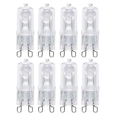 Imagem de Lâmpada de halogênio base T4 JCD G9, 40W, 400 lúmenes, 120V, 2700K branco macio, regulável, (pacote com 8)