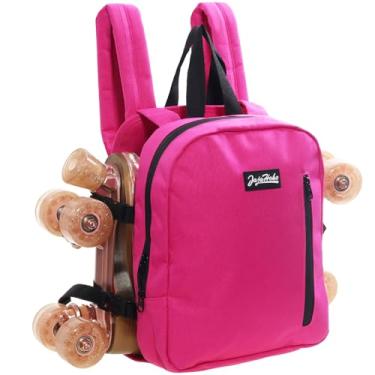 Imagem de JajaHoho Bolsas de patins femininas mochila rosa fúcsia para patins, patins de gelo, patins em linha, 16 x 12 x 6 polegadas (fúcsia)