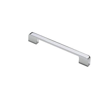 Imagem de Boxonly Puxador de armário puxadores de gaveta estilo americano galvanizado puxador de gaveta puxador de armário 1 peça (cromo brilhante, 170 * 23 * 12 mm)