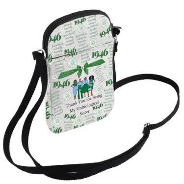 Imagem de JYTAPP Links Sorority Sister Bolsa tiracolo Thank You For Being My Unbiological Sister 1946 Links Sorority Gift for Friends, Bege, Small