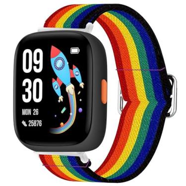 Imagem de Pulseira de reposição compatível com BIGGERFIVE Smartwatch Lamshaw de 22 mm, elástico elástico de liberação rápida, acessórios de substituição compatíveis com BIGGERFIVE BW01, BIGGERFIVE BW02 Smart
