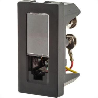 Imagem de Modulo Pial Plus+ 1 Tomada Rj45 Preto - 615045Pt - GL ELETRO