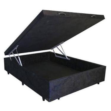 Imagem de Cama Box Baú Casal Suede com Pistões a Gás RC - Real Comfort Estofados