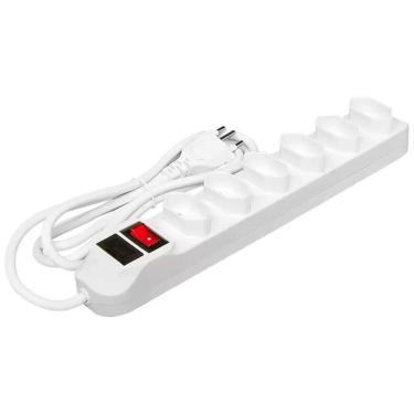 Imagem de Filtro Linha Universal 6 Tomadas Régua Extensão Chave Led