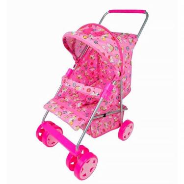 Imagem de Carrinho de Boneca Milano Estilo Rosa com Unicórnio 000002 - Brinquedos Oliveira