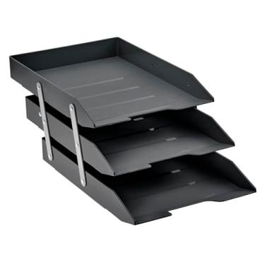 Imagem de Caixa Para Correspondência Articulada Tripla, Organizador de Documentos Acrimet (Cor Preto)