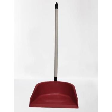 Imagem de Pá de lixo plástica com cabo de madeira 60 cm kit com 4 unidades - KÛA