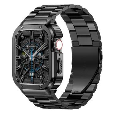 Imagem de Pulseira e Estojo de Relógio MiOhHR em Aço Inoxidável para Apple Watch