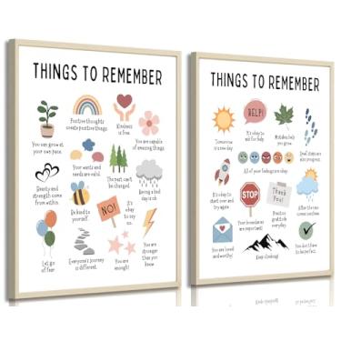 Imagem de TUTENG 2 peças de arte de parede de saúde mental, afirmação positiva, decoração de parede, alívio da ansiedade, psicologia, pintura, arte, arte para escola, escritório, sala de tratamento, decoração
