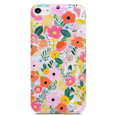 Imagem de J.west Capa para iPod Touch 7ª geração, capa para iPod Touch 6ª 5ª geração, linda floral, purpurina, purpurina, macia, macia, amortecedora, TPU (poliuretano termoplástico), capa protetora à prova de