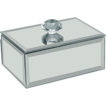 Imagem de PORTA JOIAS DECORATIVO HOME&CO ESPELHADO MDF 4x10x7cm BRANCO