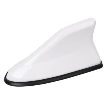 Imagem de Antena de barbatana de tubarão para carro II modificação da cauda da antena especial com sinal de antena de rádio decorativa sem furos (Branco)