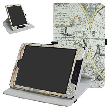 Imagem de ZenPad Z8s ZT582KL / Z8 ZT582KL-VZ1 Capa giratória, Mama Mouth, suporte rotativo de 360 graus com capa de padrão fofo para Asus ZenPad Z8s ZT582KL / Z8 ZT582KL-VZ1 Android 7.0 Tablet, mapa branco
