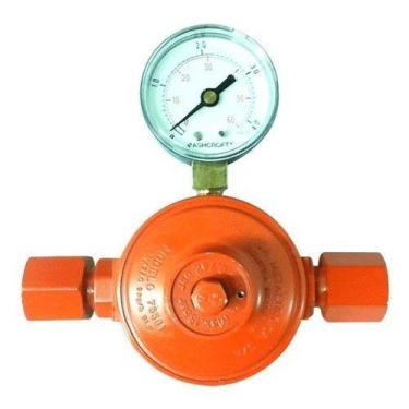 Imagem de Registro Regulador Gás Válvula Aliança 76501/02vm Manometro 9kg