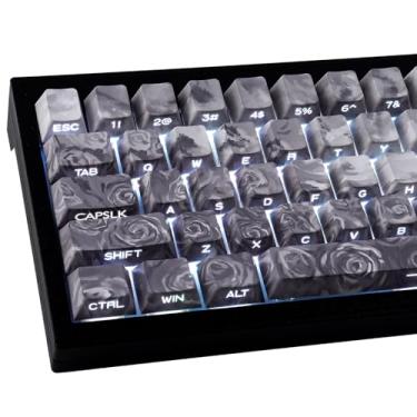 Imagem de Teclas – Teclas de impressão lateral, brilho através de teclas personalizadas, conjunto de teclas PBT Dye Sub & Double Shot, 131 teclas Cherry Profile teclado teclado para teclado mecânico magnético,