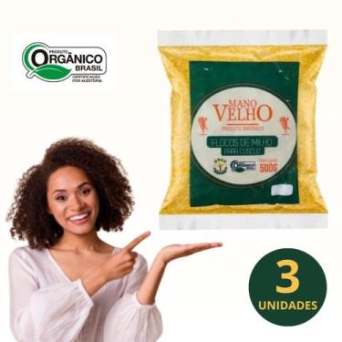Imagem de 3 UND Flocos de Milho orgânico para Cuscuz - Mano velho