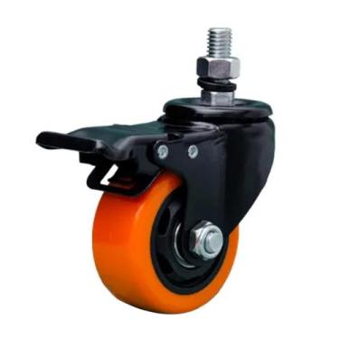 Imagem de Rodizio Gir Pt 1.5/8 Espiga Freio Roda Pvc Lar Esfera 30kg - - Colson 