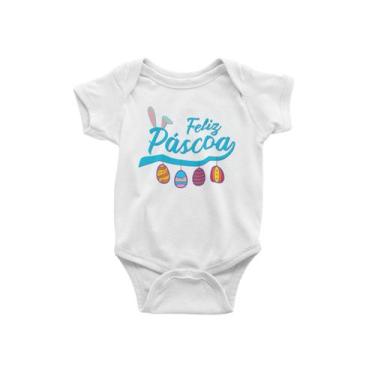 Imagem de Body do Bebê Feliz Páscoa Infantil Branca - Del France, PP