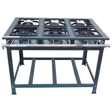 Imagem de Fogão Industrial 6 Bocas Baixa Pressão P7 de Piso 3QS 3QD MetalFour