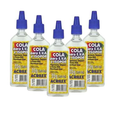 Imagem de Kit 05 Colas para eva e Isopor 35g Acrilex