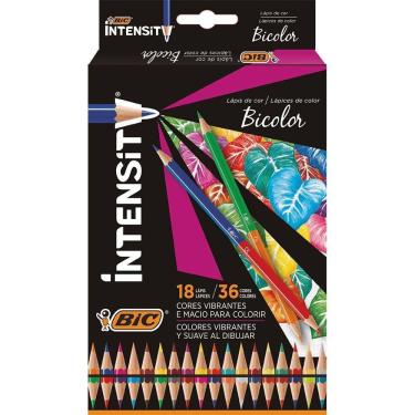 Imagem de Lápis de Cor Bicolor BIC Evolution com 18 Unidades 36 Cores 2 Cores em um só Produto Sextavado 1 Unidade