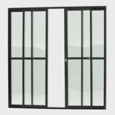 Imagem de Porta de Correr 4 Folhas Super Vidro Liso 210cm x 200cm Brimak